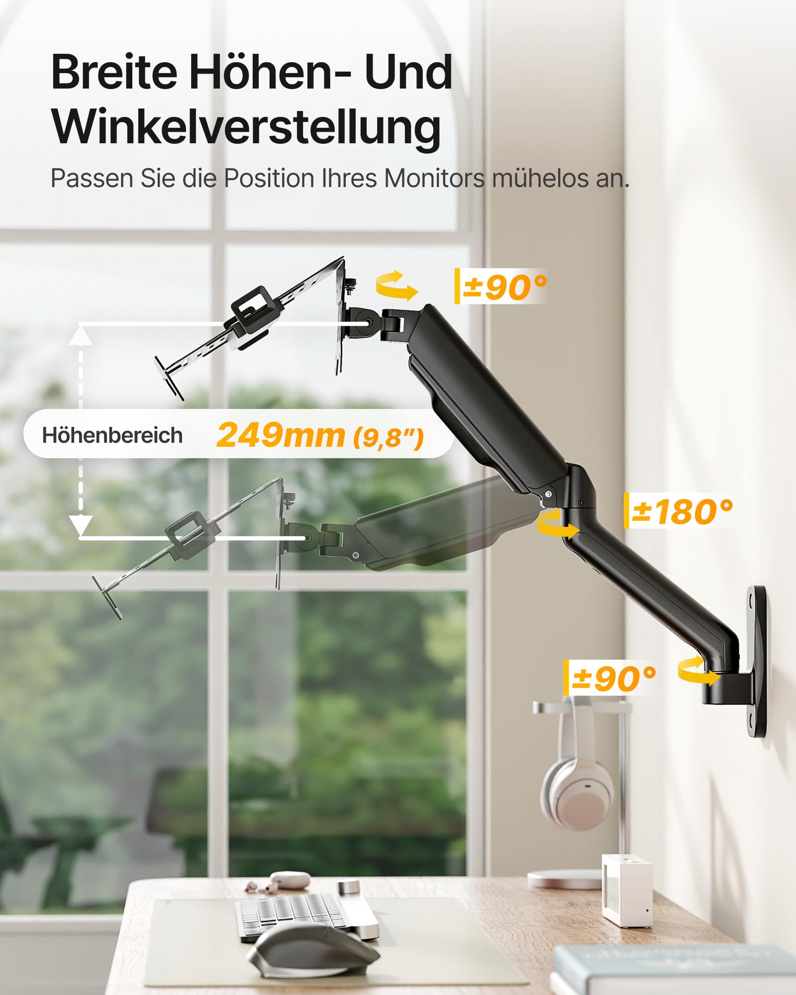 monTEK Laptop Wandhalterung, 2-in-1 Monitor und Laptop Halterung