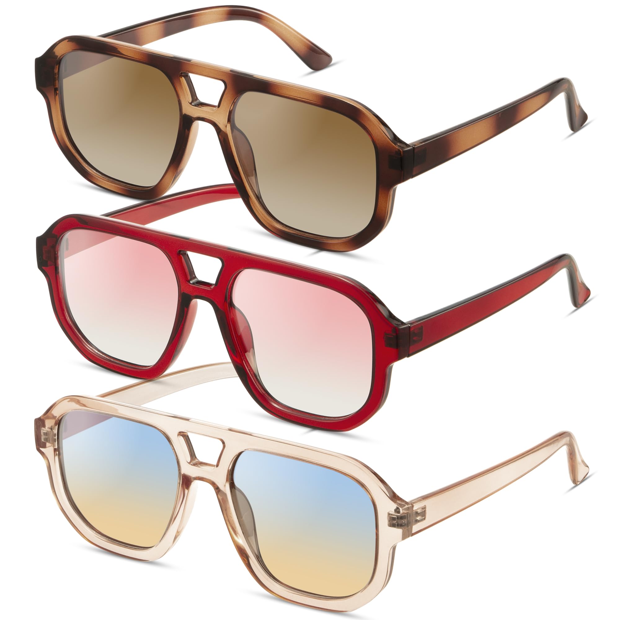 livho Trendy Polarized Square Aviator Sunglasses Women Men Square Eyewear Frame, Retro Sun Glasses for Women Men 2025 Shades