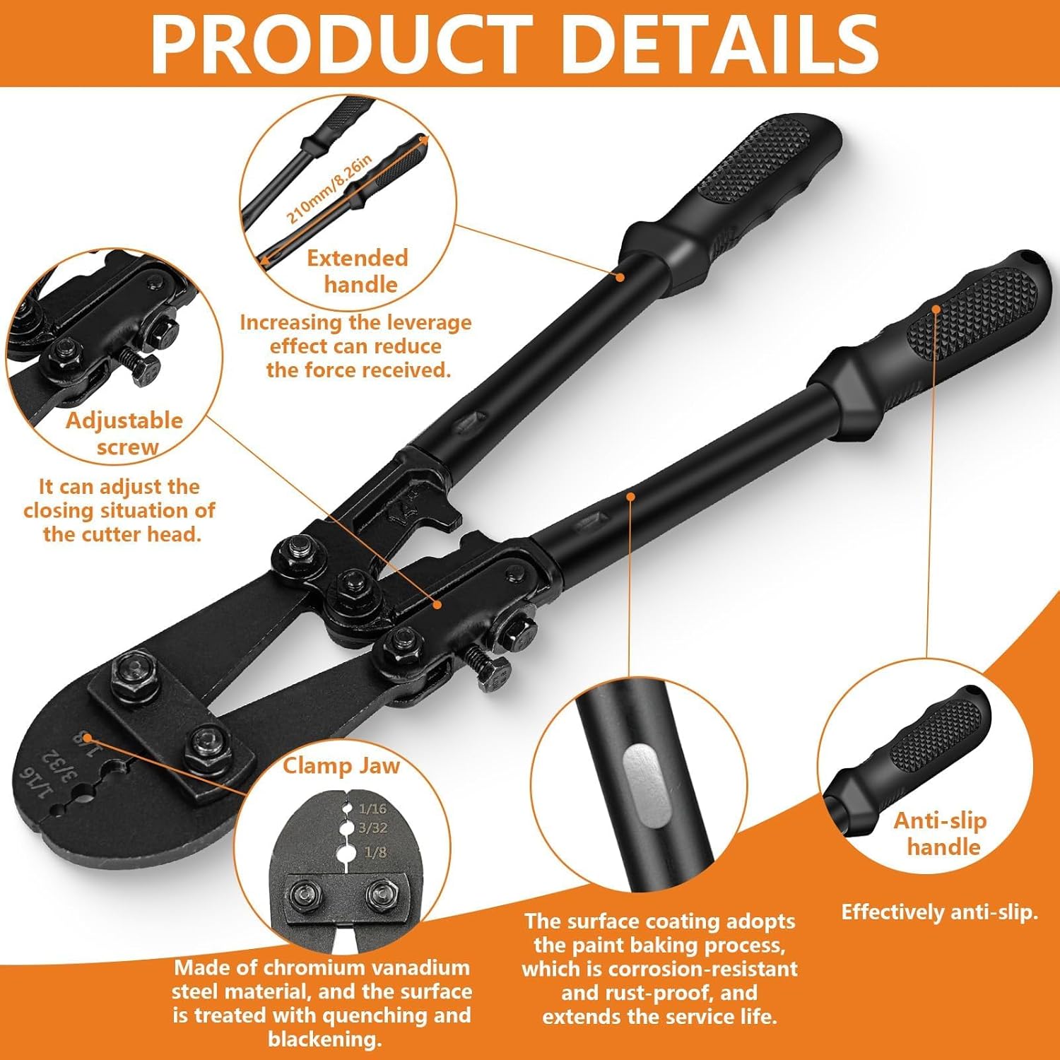 TooTaci Wire Rope Crimping Tool Kit, Include 14 inch Swaging Tool and Wire Rope Cutter, Cable Crimper for 1/16" to 1/8" Crimping Loop Sleeves