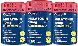 Carbamide Forte Melatonin 10mg sleep Gummies for Men & Women | Sleep Supplements- 60 Veg Gummies (Pack of 3)