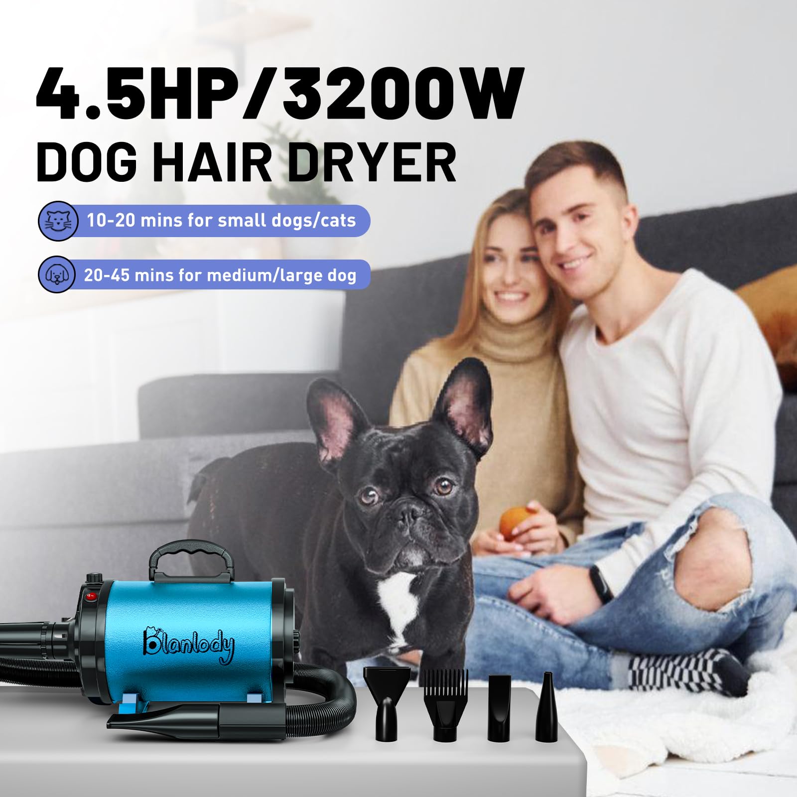 Amazon.co.jp: Blanlody 犬 ドライヤー低ノイズ 50dB 犬用ドライヤー