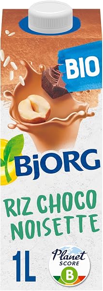 BJORG - Boisson Riz Choco Noisettes - 100% végétal - Pauvre En Acides Gras Saturés - 1 L - 1