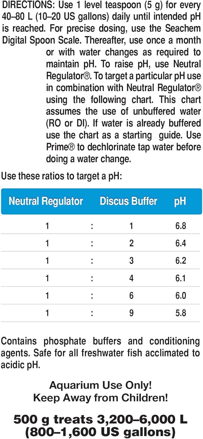 Seachem Discus Buffer 500gram,White (Pack of 4)