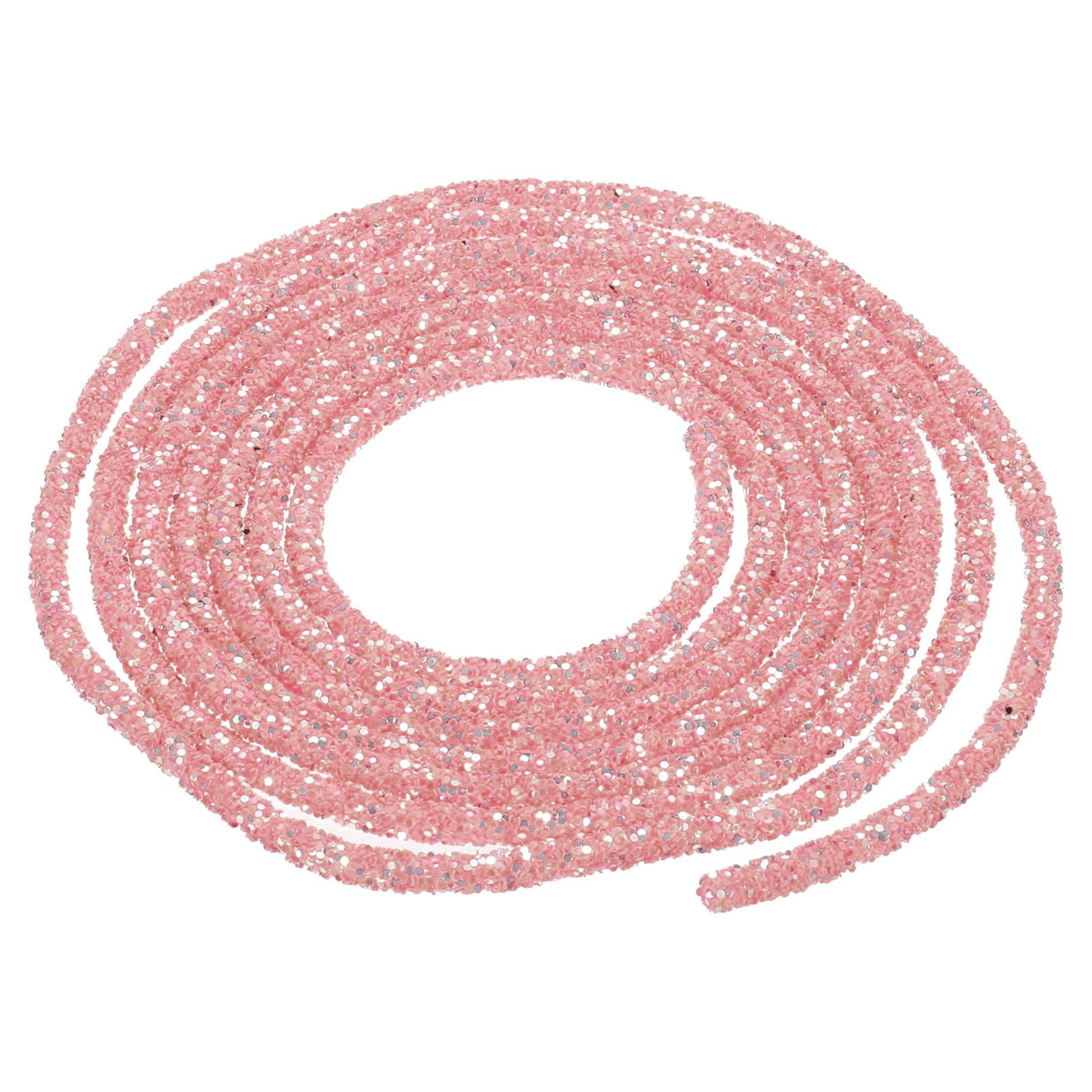 sourcing map 5 Yard 6mm 0.24 inch Glitter Sequins Rope Sequins Rhinestone Tube Cord for DIY Wedding Dresses Costume Clothing Shoes Jewelry Accessory Clear White — view 59