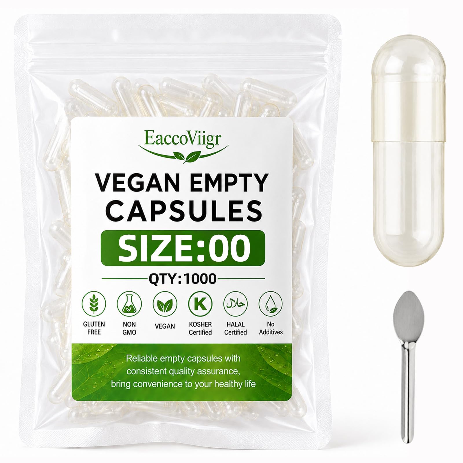 Size 000 Vegan Empty Capsules, 1000 Count Veggie Empty Pill Capsules — Amazon image 13