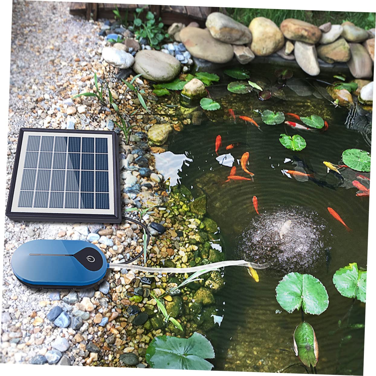 FRCOLOR De Aire Solar para Acuarios Oxigenador para Peceras Mini Compresor De Aire Portátil para Jardines