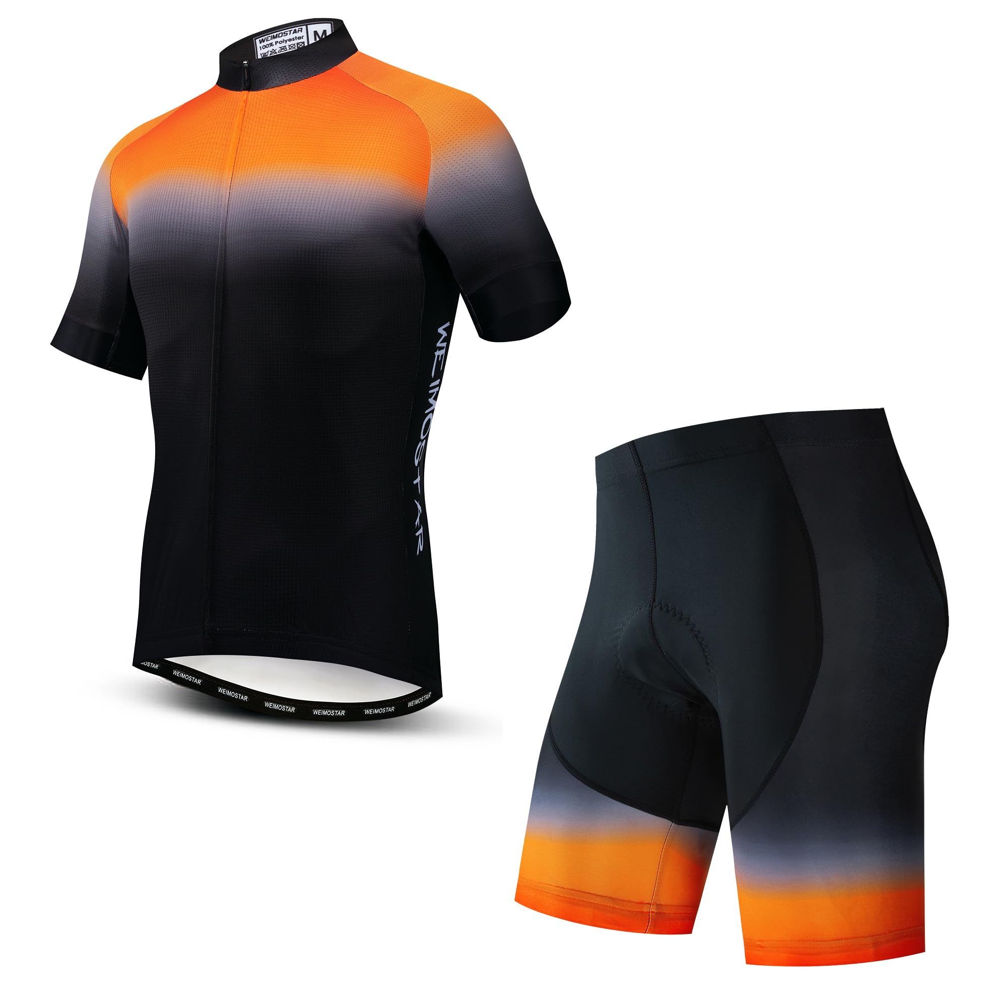 Hotlion Men's Cycling Jersey Sets Gel Pad Summer Bike Clothing Suit Breathable Bike Clothes with 3 Rear Pockets