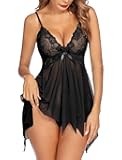Lingerie for Women Lace Babydoll Sleepwear Boudoir Outfits Plus Size Langeray XS-5XL