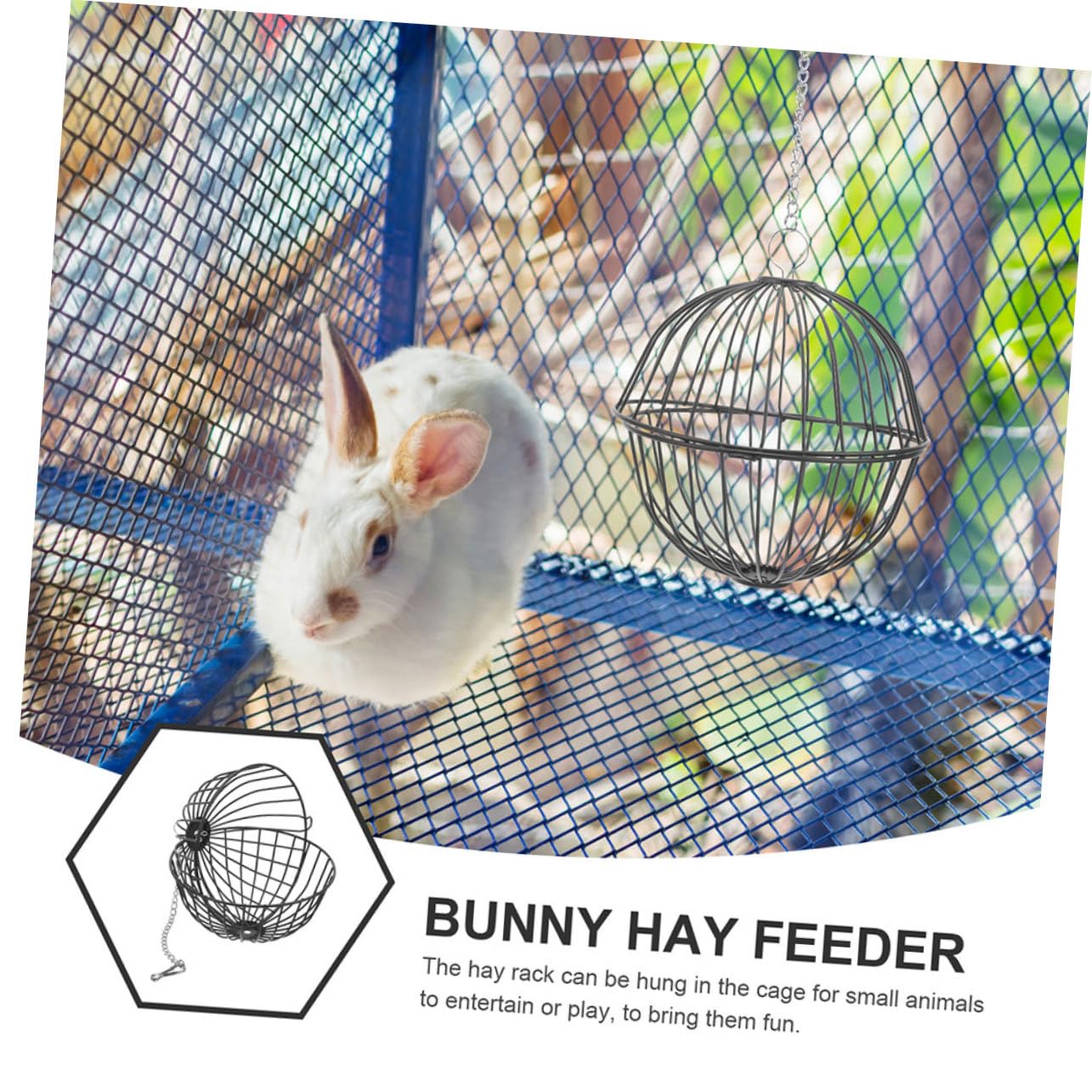 Yardwe 4stücke Kaninchen Heuball Futterspender Hängende Futterstation Für Meerschweinchen Und Chinchillas Spielzeug Und Futterkombination Für Kleinen Haustiere