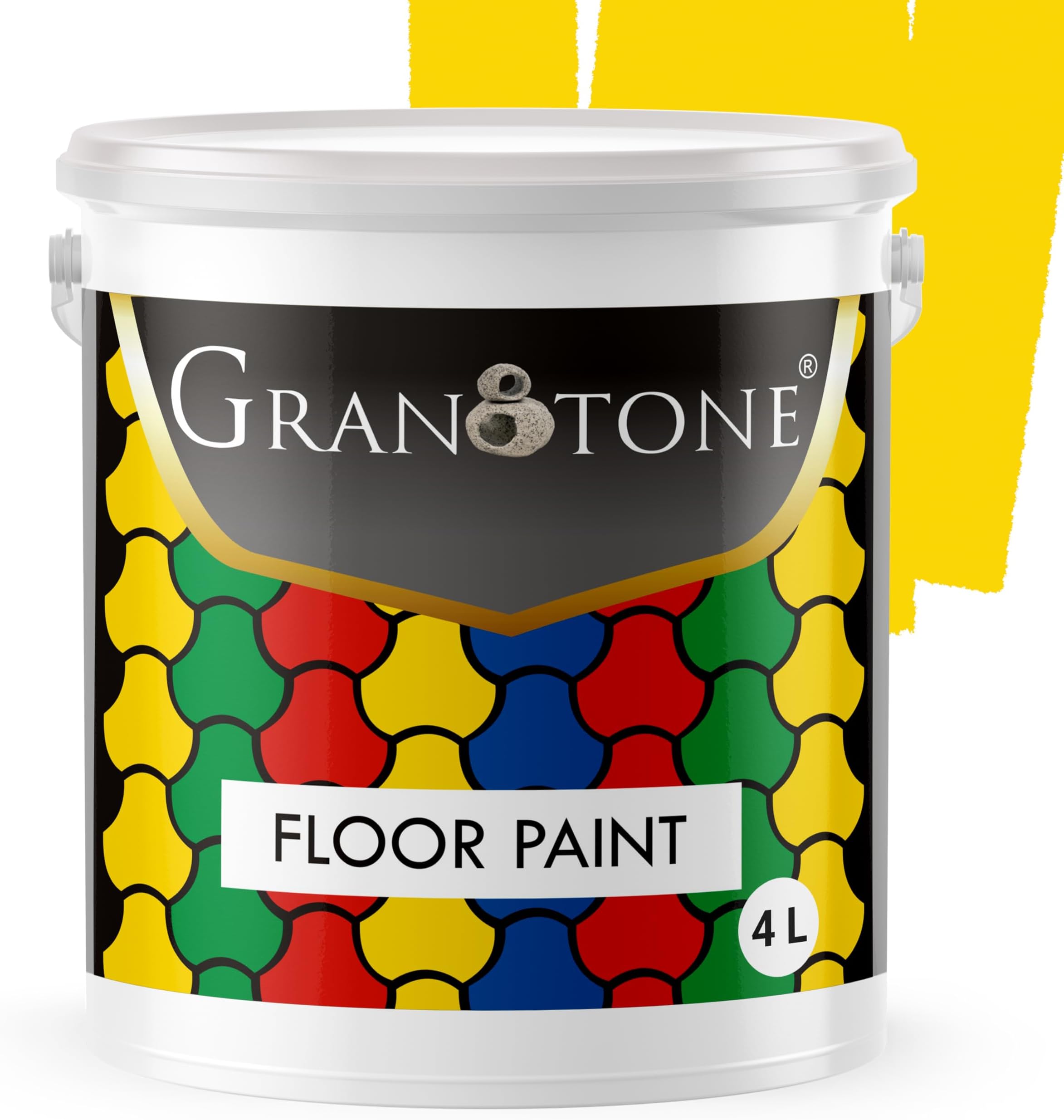 GRANOTONE Floor Paint 4 Litre Golden Yellow Colour Polyurethane and Acrylic Polymer Based Concrete Sealer Anti Slip Thick and Durable for Cement Floor and Tiles Made in India