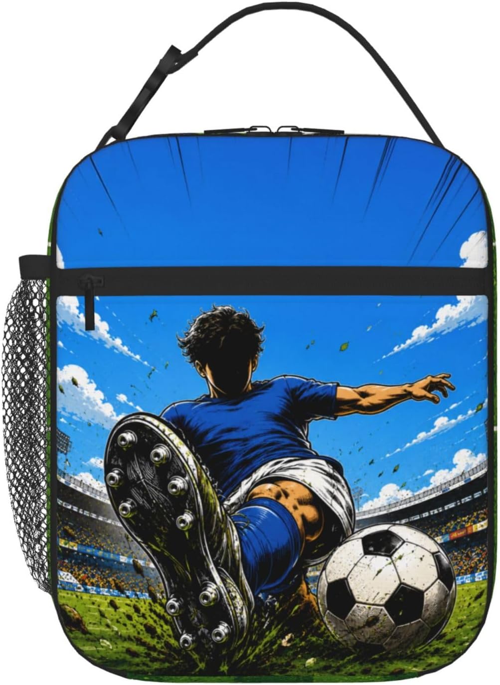 Lunch Box for Men Soccer Insulated Lunch Bag Reusable Lunch Tote