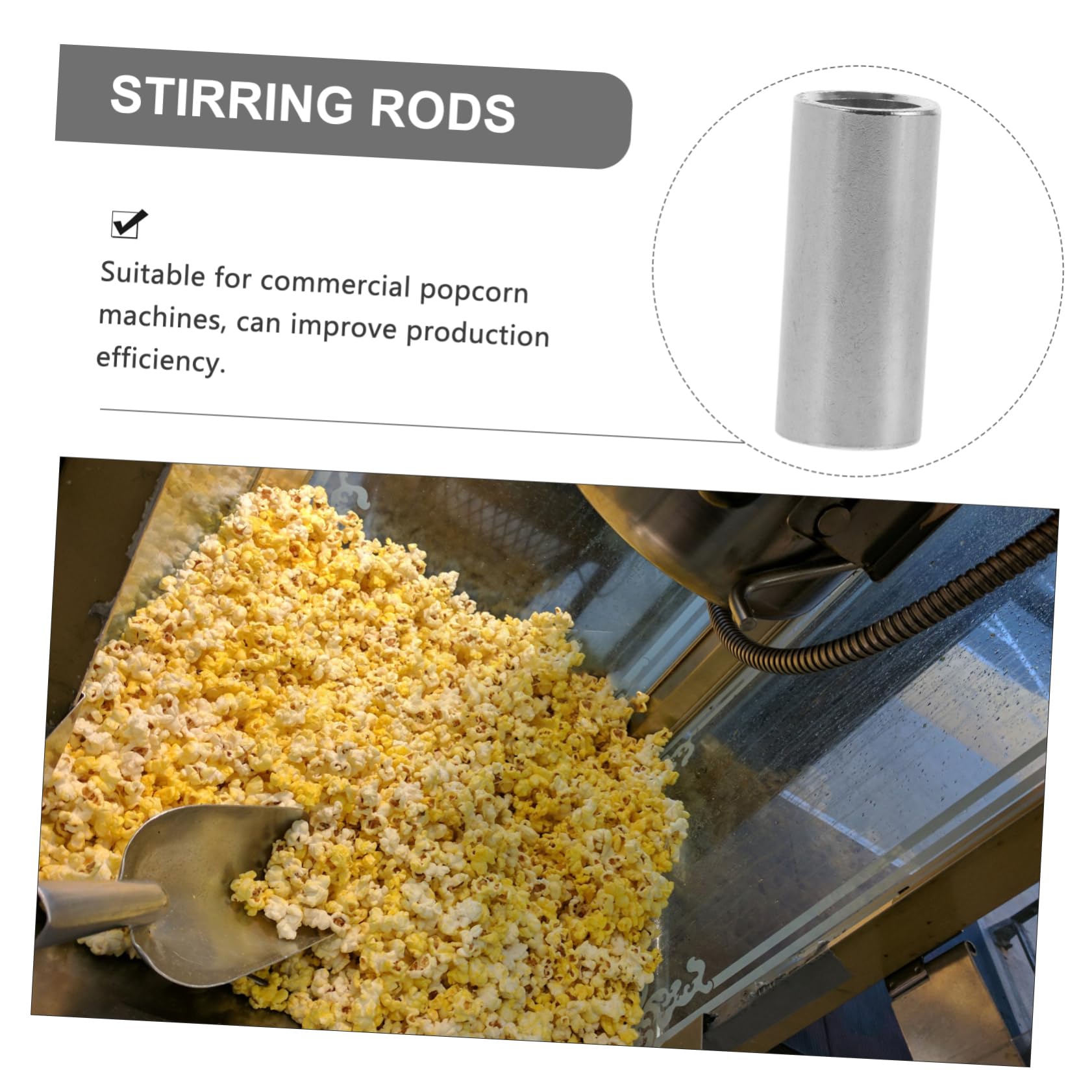 Anneome Rührstangenaufnahme Ersatz aus Edelstahl in Popcornmaschine für Silber mit Langlebiger Konstruktion und Einfacher Installation für Gewerbliche Popcornmaschinen