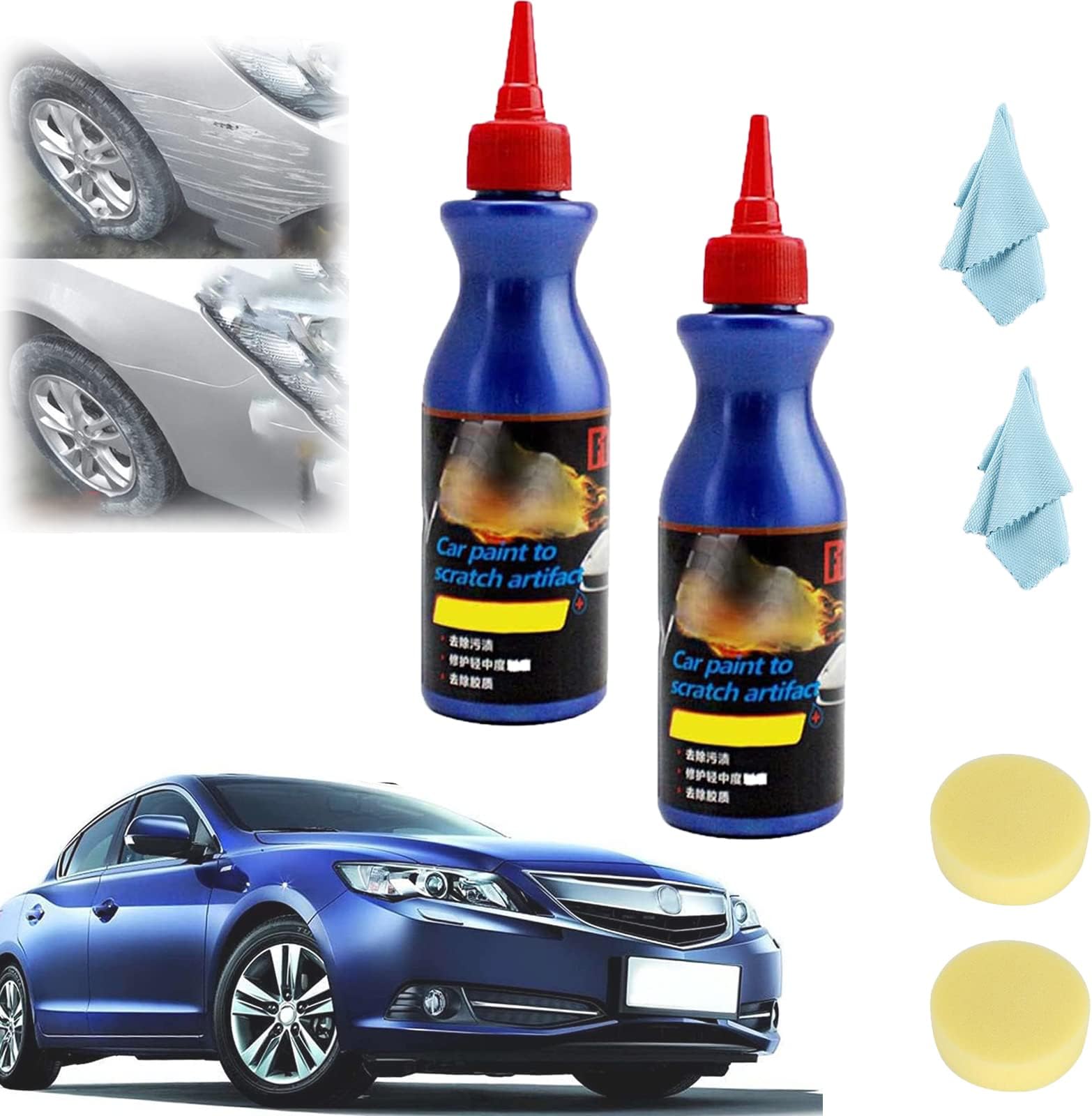 Ultimate Paint Restorer-Car Scratch Remover and Repair Kit - Car Paint to Scratch Swirl Artifact - Ultimate Car Scratch Repair - Polish Paint Restorer - Maintenance (2PCS)
