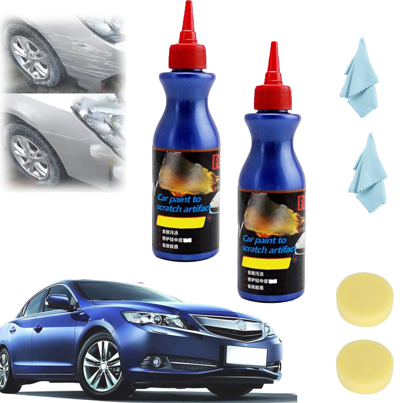 Ultimate Paint Restorer-Car Scratch Remover and Repair Kit - Car Paint to Scratch Swirl Artifact - Ultimate Car Scratch Repair - Polish Paint Restorer - Maintenance (2PCS)
