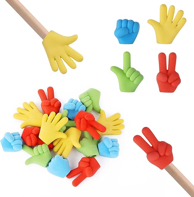 cobee Top Pencil Erasers, 16 Pieces Pencil Toppers Funny Pencil Top Erasers Rubber Pen Topper for Kids Office School Supplies