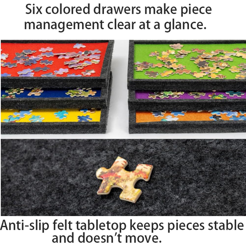 Przechylany stół do puzzli, zestaw puzzli z filcową podstawą, składany stół do puzzli, przenośna mata do puzzli, stół do układania, łatwy do przenoszenia i przechowywania, pyłoszczelna