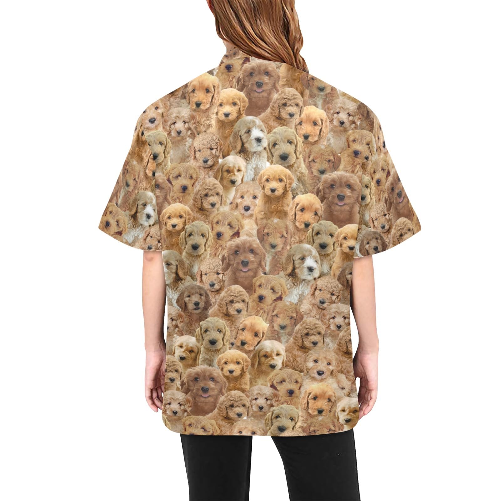 COWCUTE Doodle Dog Lover Gifts, Doodle Dog Print Waterproof Jacket for Dog Beauty, Pet Grooming Smocks for Groomer