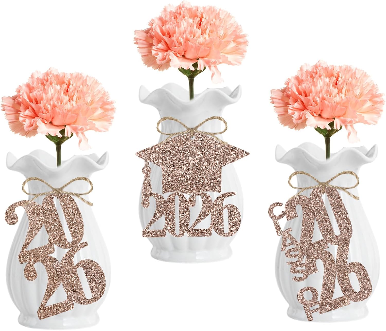 24Pcs Black Glitter 2026 Graduation Cutouts Tags, Class of 2026 Graduation Tags 2026 Cutouts for 2026 Graduation Party Table Decorations Black image 5