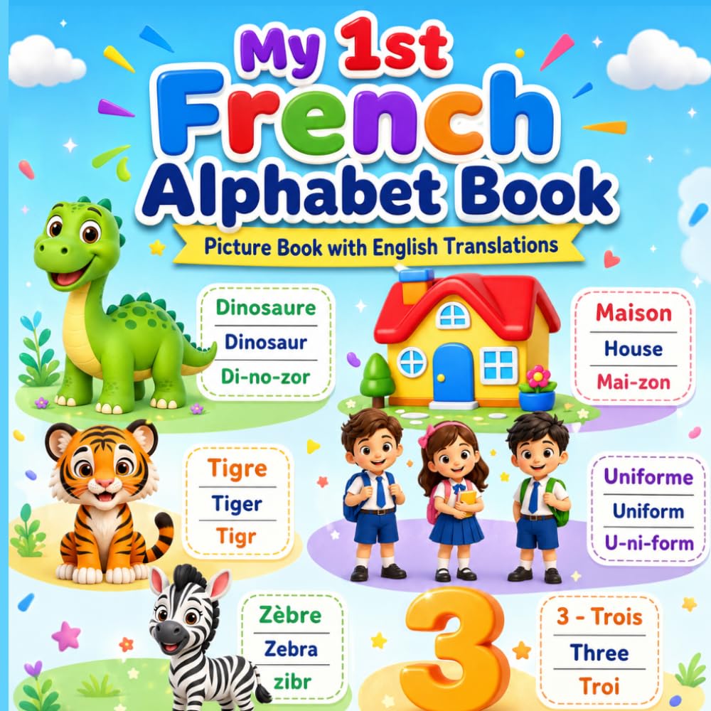 My First French Alphabet Book for Kids: A Fun ABC Picture Book with Easy Pronunciations and English Translations for Toddlers, Preschoolers, and Beginners (Alphabet 123 Français Pour Enfants)