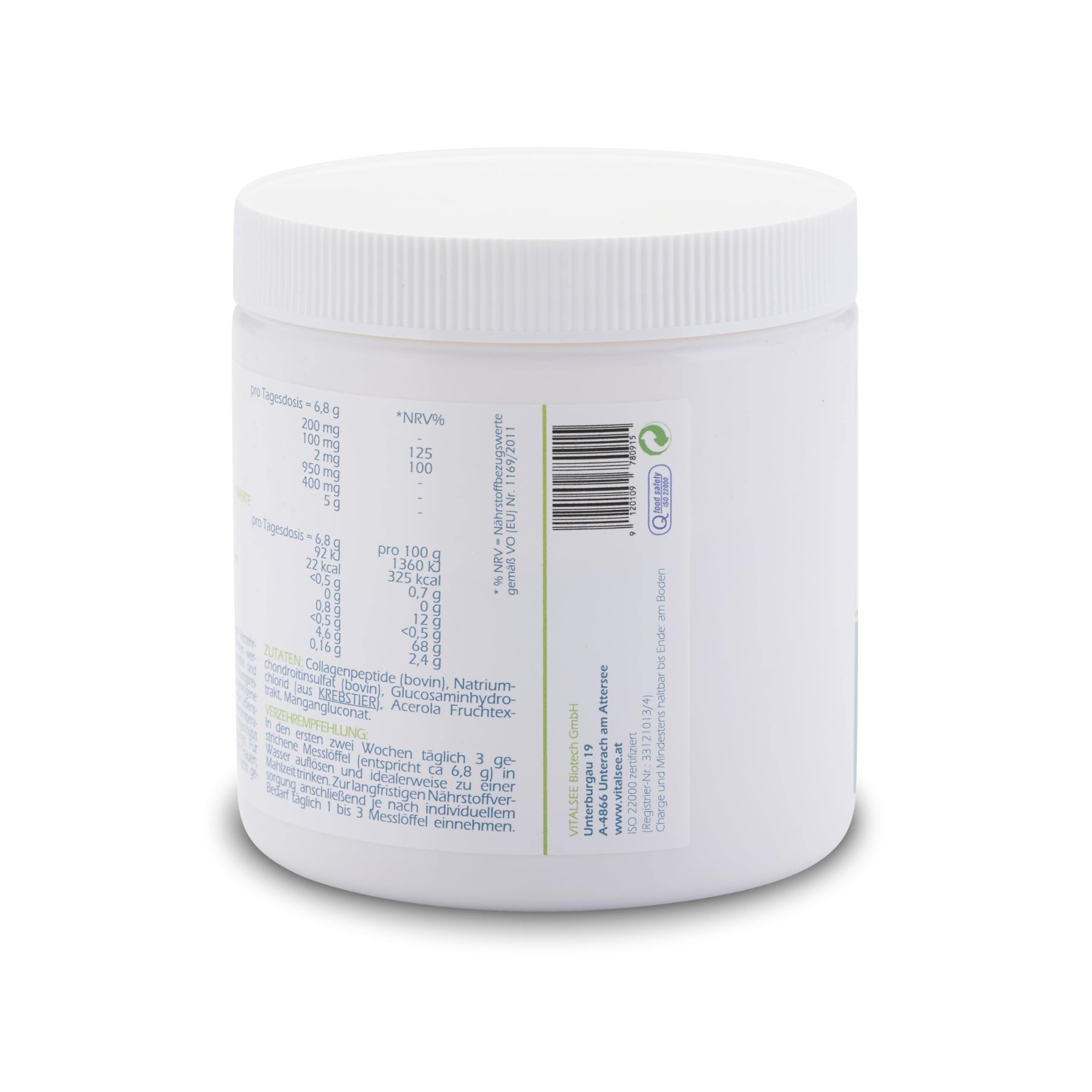 Knorpel- und Gelenkskomplex - 204 g Pulver – mit Collagenpeptiden, Glucosamin & Chondroitinsulfat – glutenfrei & laktosefrei