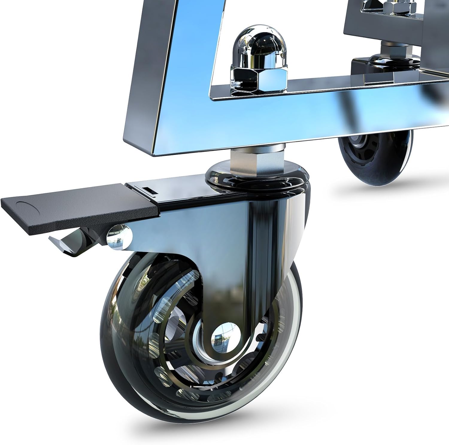 Grill Stand for Large Big Green Egg Accessories, Full Stainless Steel Grill Nest with Heavy Duty Locking Caster Wheels, Rolling Cart Compatible with Large Green Egg Smoker BBQ