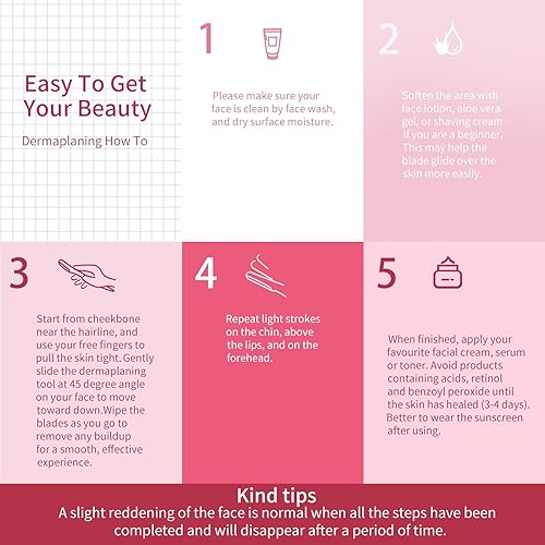 Miniatura 7 de Herramienta de dermaplaning, maquinilla de afeitar facial para mujeres, maquinilla de afeitar Dermaplane para mujeres, afeitadora de cejas y