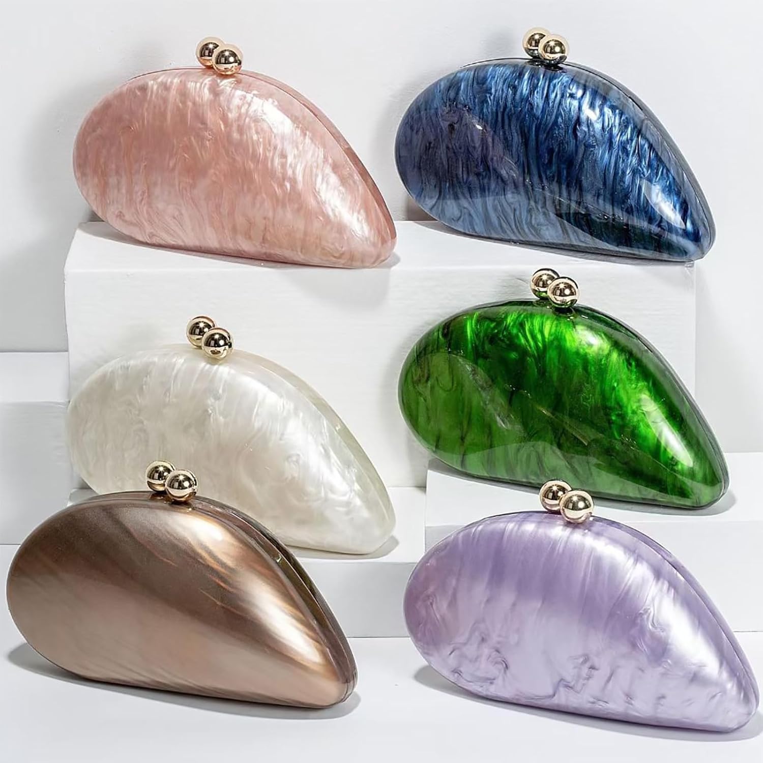 Acrylic Shell Handbag Removable Chain Crossbody Shoulder Evening Bag Clutch Purse for Women Formal Wedding Party Prom - Image 7