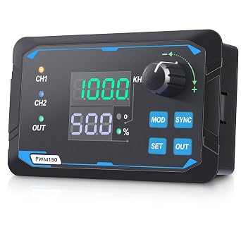 Koolertron Dual-Channel PWM Signal Generator, high-Precision servo Motor Driver, Square Wave Pulse Wave, Adjustable Frequency, Duty Cycle, Phase, etc., with Storage Function