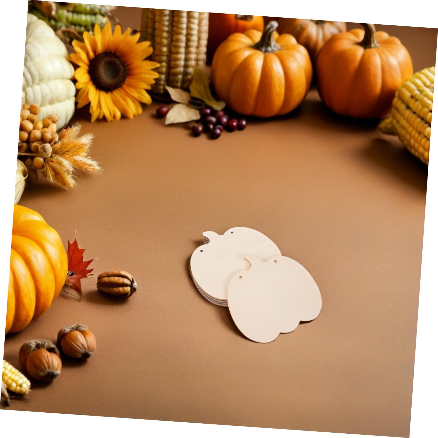 20stücke Holz Kürbis Schnitte für Basteln Unbehandelte Kürbis Holz Rohlinge Herbstliche Ornamente zum Aufhängen DIY Deko aus Kreative Bastelarbeiten für Halloween und Erntedank
