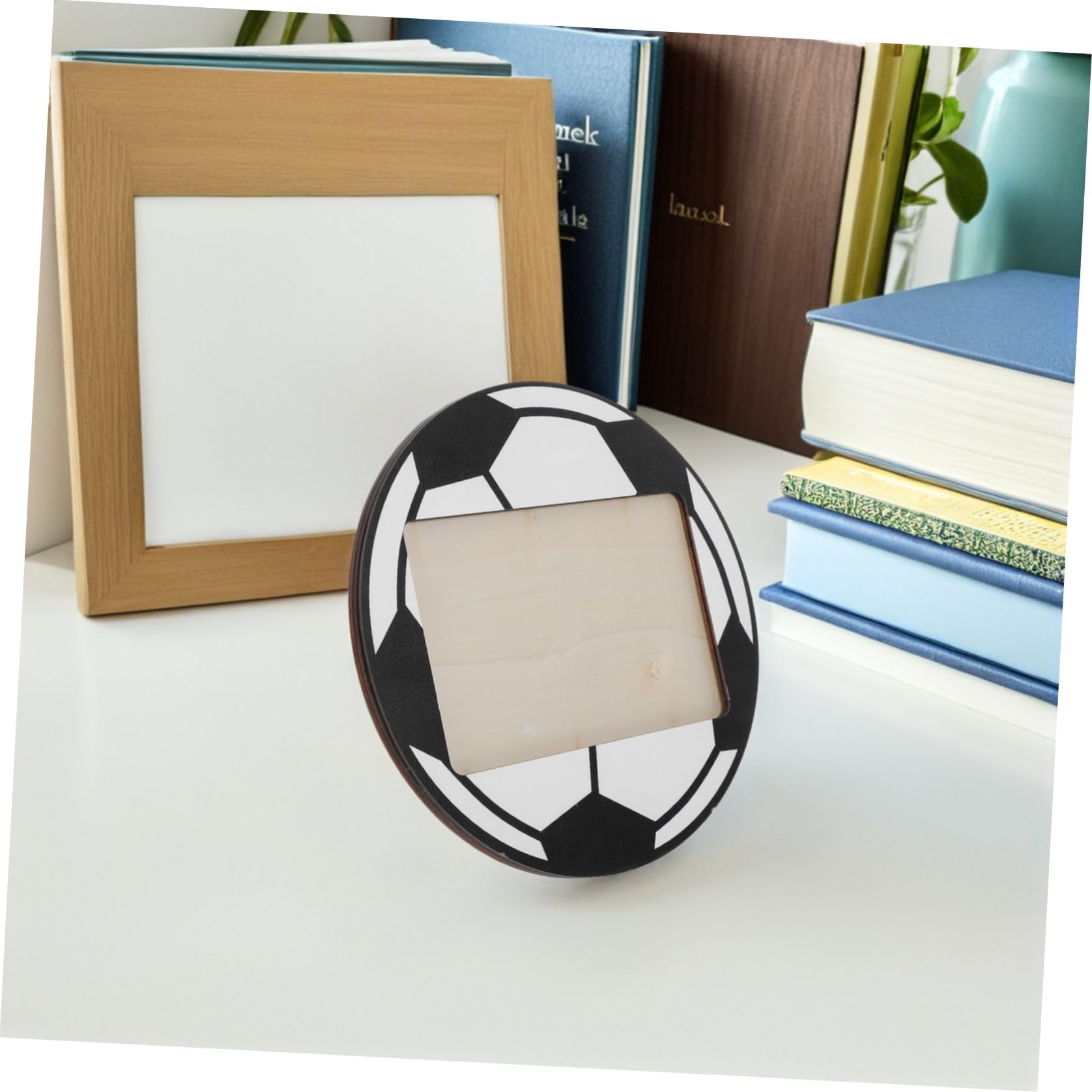 ibasenice 6 Piezas Marco de de Madera Soporte Resistente para Fútbol 6x4 Pulgadas con Diseño Deportivo Único, Versátil para Oficina y Hogar y Obsequio Adecuado