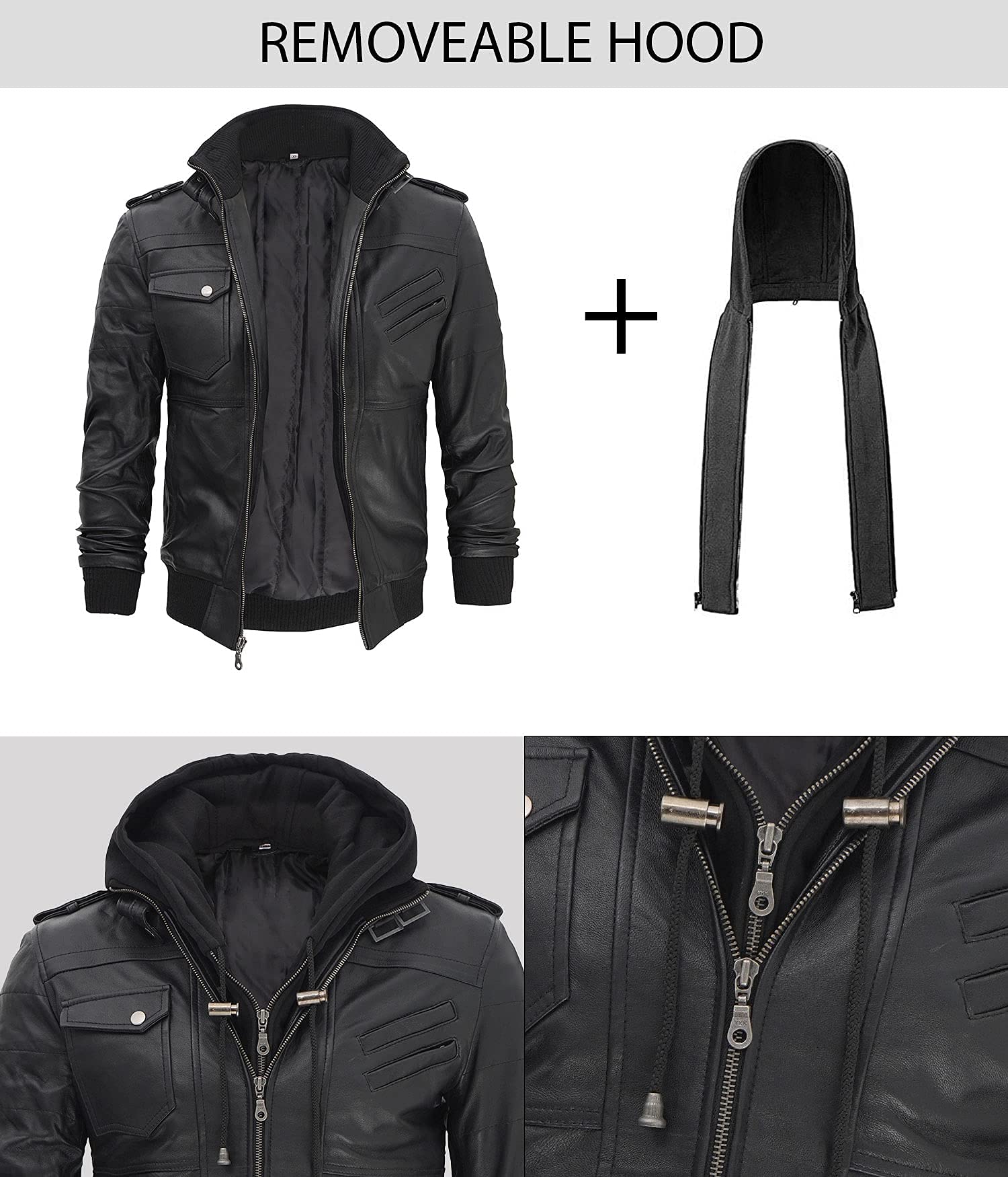 Buy Decrum Leather Jackets for Mens Motorcycle Bomber Style with