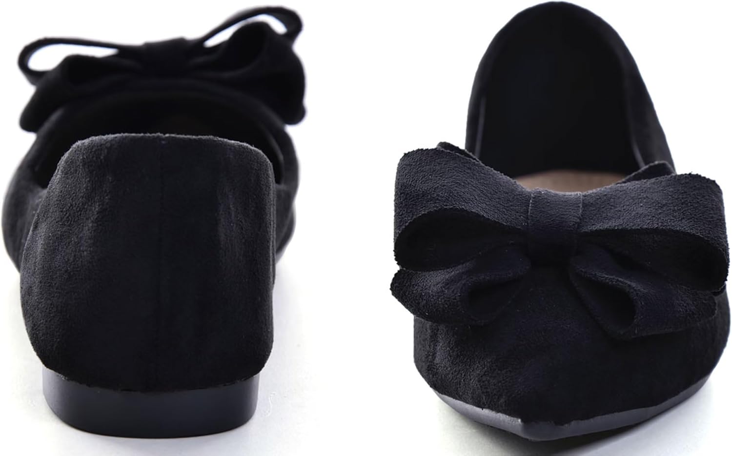 SAILING LU Womens Bowknot Ballet Flats Pointy Toe Casual Flat Shoes Suede Dressy Wear to Work Slip-Ons Moccasins - Image 3
