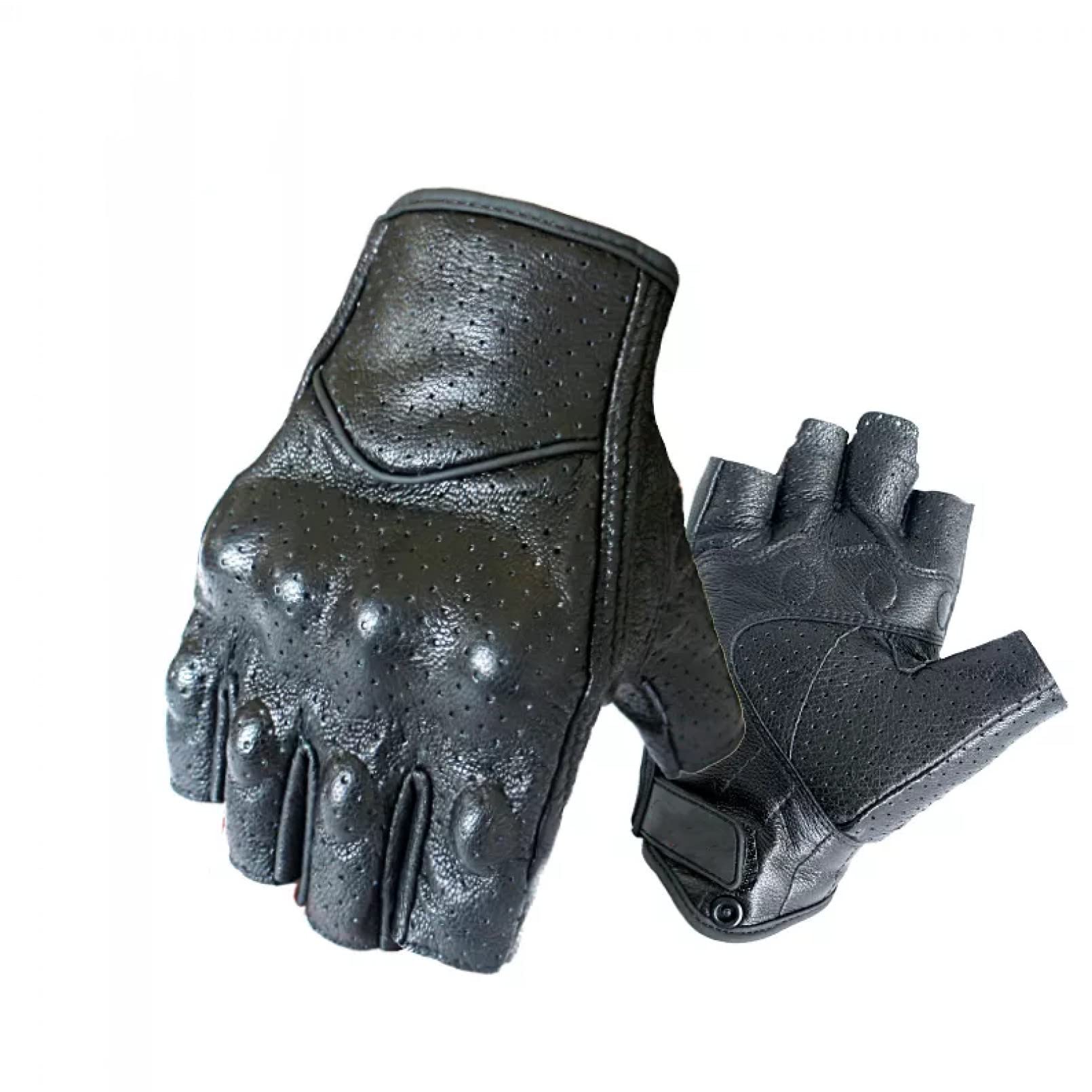 Guantes de motocicleta, guantes de medio dedo, de cuero, sin dedos, guantes de verano, guantes de moto, accesorio de bicicleta, deportes, carreras, ciclismo