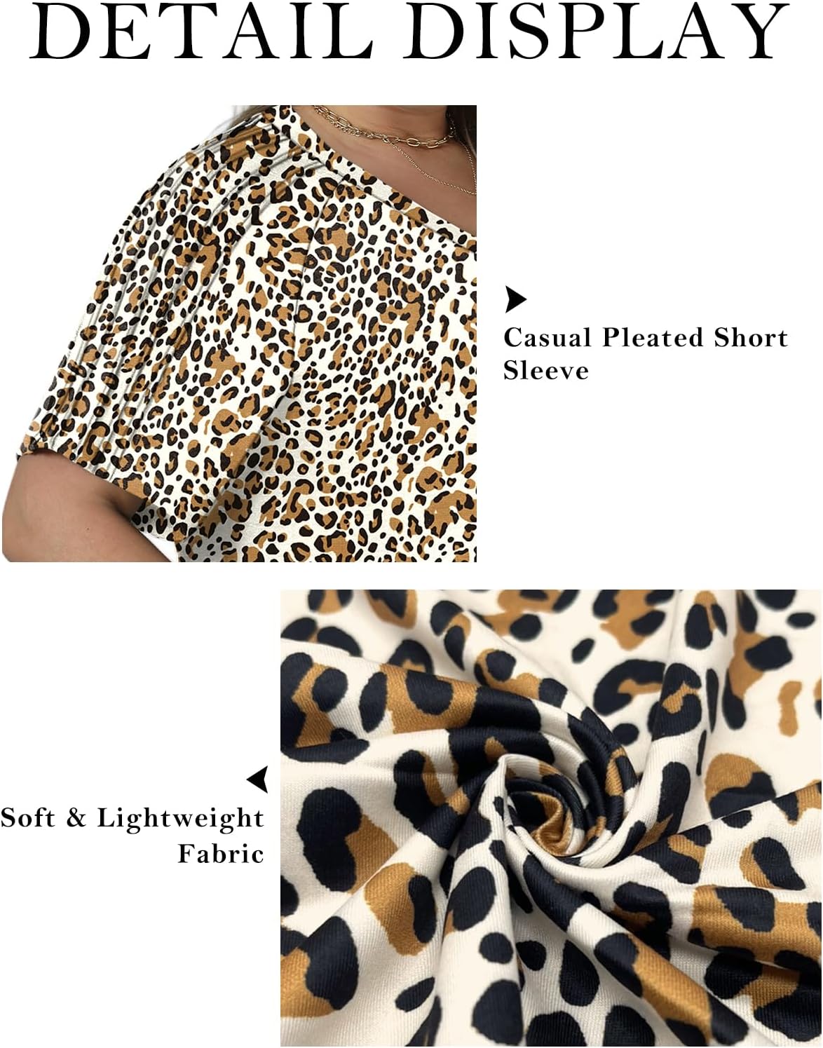 VISLILY Womens-Plus-Size-Summer-Tops Trendy V Neck T Shirts Casual Pleated Short Sleeve Dressy Blouses Tunics Cute Tee XL-5XL - Image 4