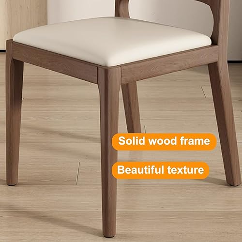 Miniatura 7 de Leather Seat Dining Room Chair with Back, Wooden Dining Chairs Set Kitchen Chair, Dining Room Chairs Armless Seat for Kitchen Living Room
