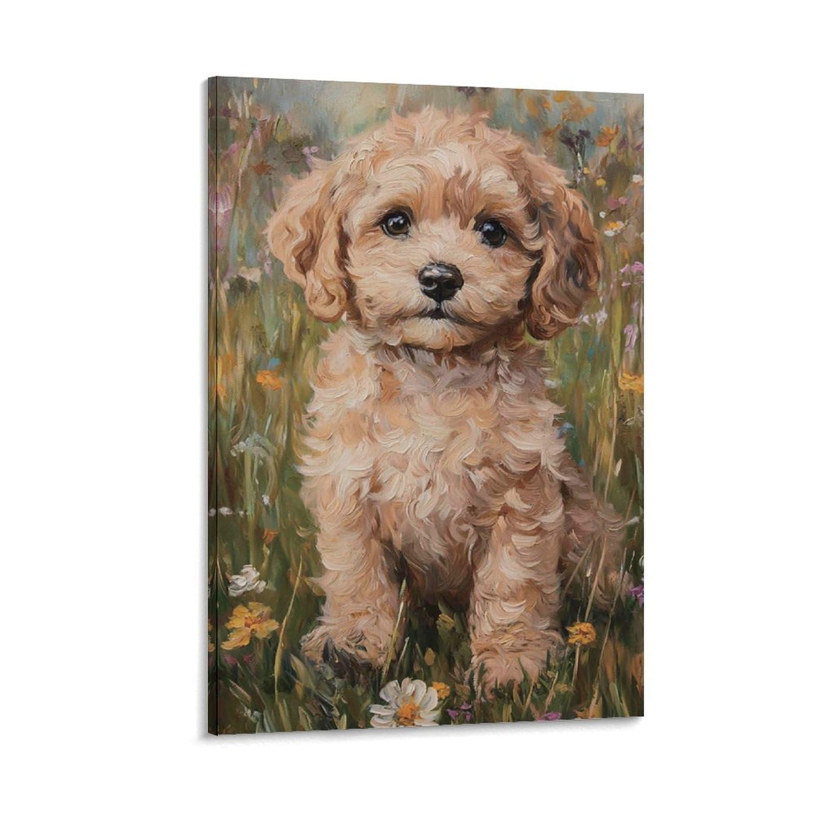 DHBANEIOK Cute Puppy Painting Wall Decor Poster Canvas Prints Picture Modern Wall Art Picture Wall Hanging for Dining Room Kitchen Home Office Decor 20x30inch(50x75cm)