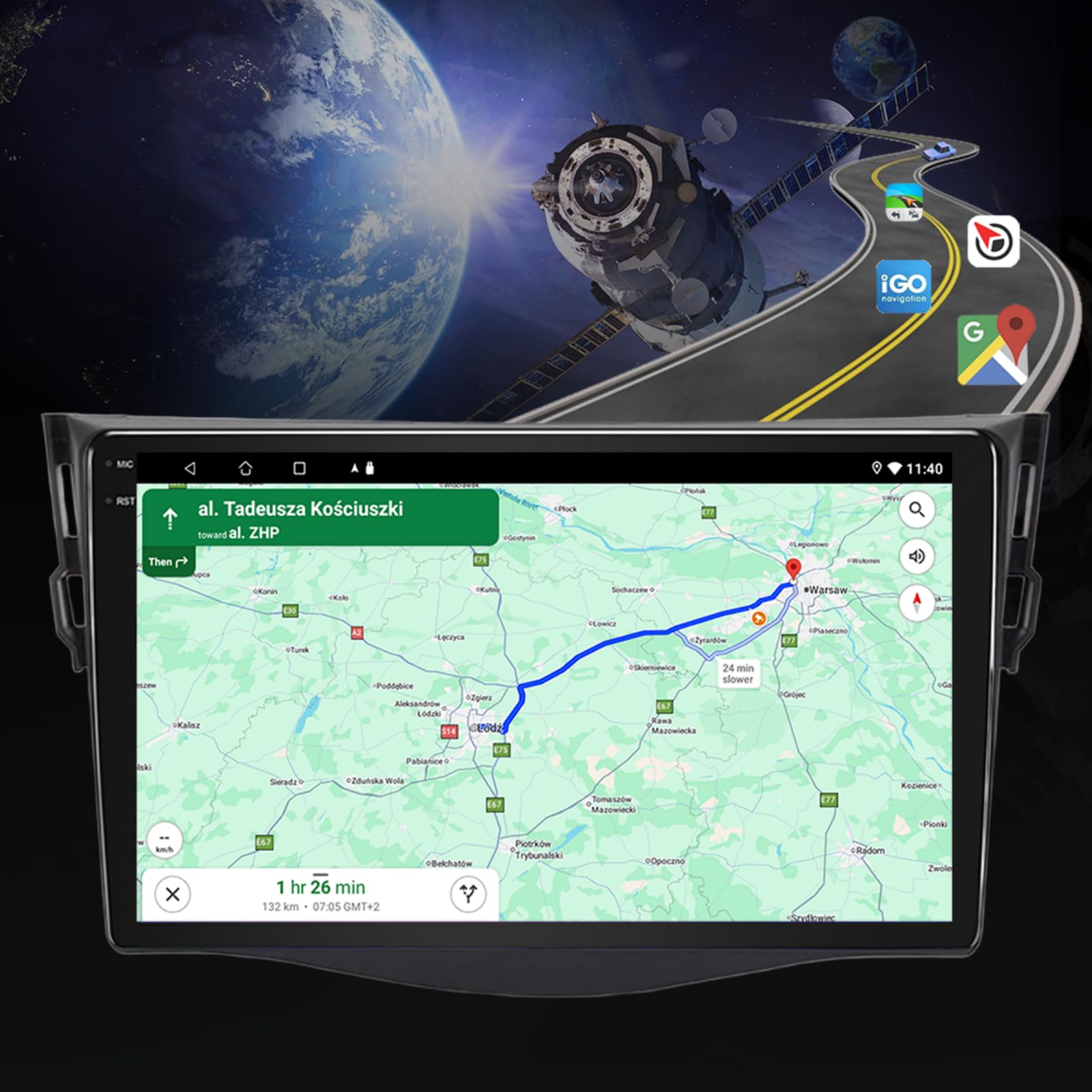 Radio samochodowe do Toyota RAV4 III 2006-2012, system Android 13 4GB+64GB z Carplay Android Auto, 9-calowy qled ekran dotykowy, obsługuje Nawigację GPS WLAN BT LTE