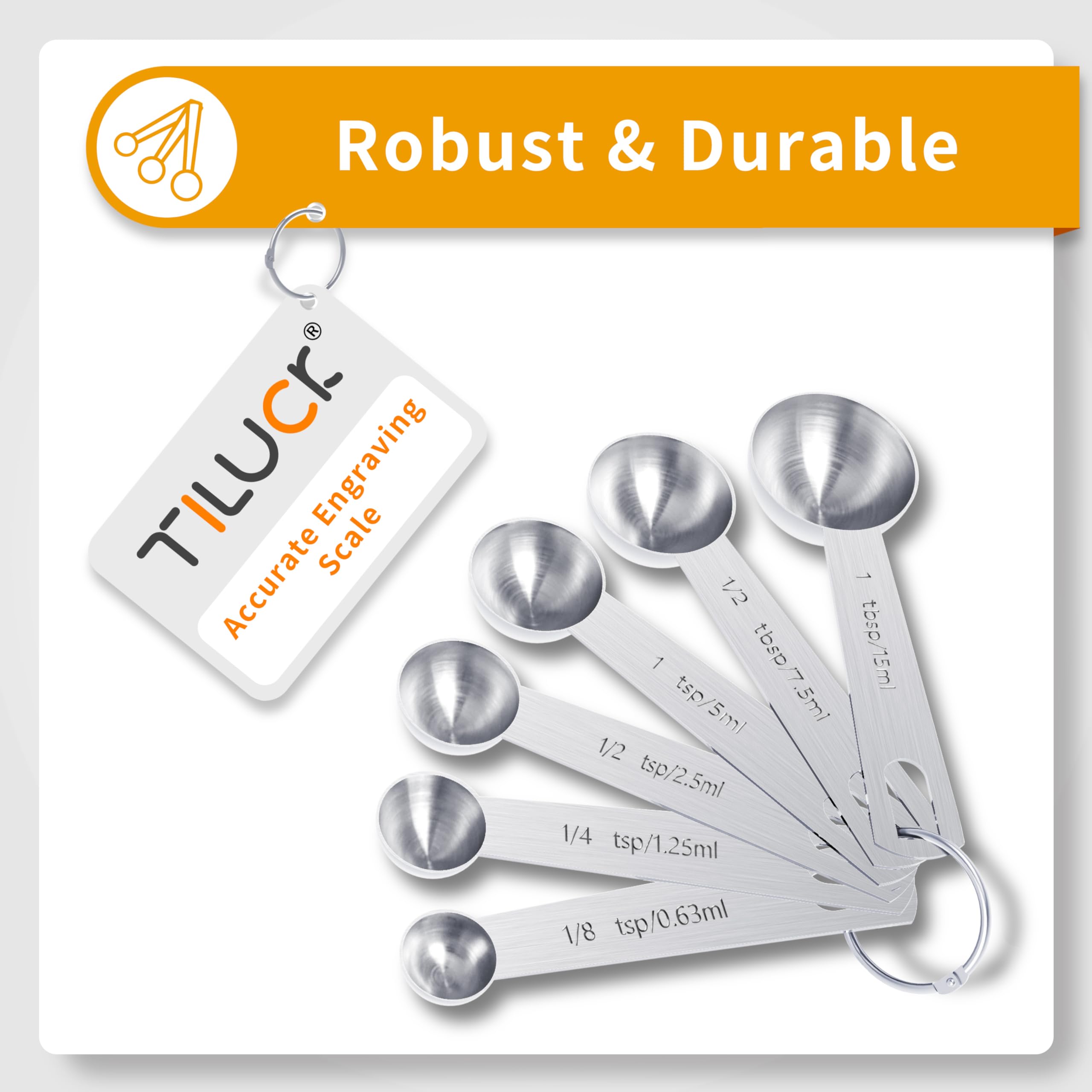 TILUCK Stainless Steel Measuring Cups & Spoons Set, Cups and Spoons,Kitchen Gadgets for Cooking & Baking (5+6)