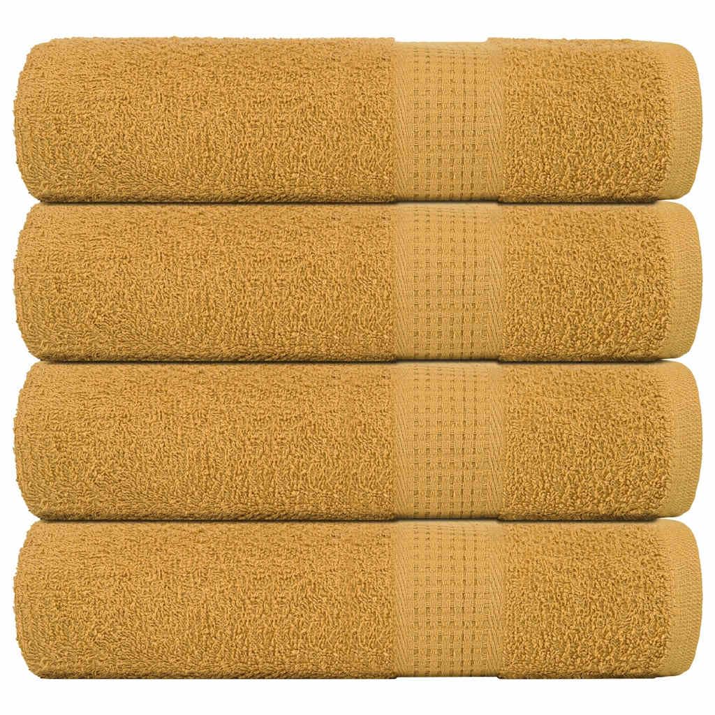 Badetücher FROGN 4er Set Gold 100x150 cm 360 g/m² aus 100% Baumwolle, saugstark, weich, flauschig, schnelltrocknend, vielseitig für Sauna Strand Spa Wellness Badezimmer