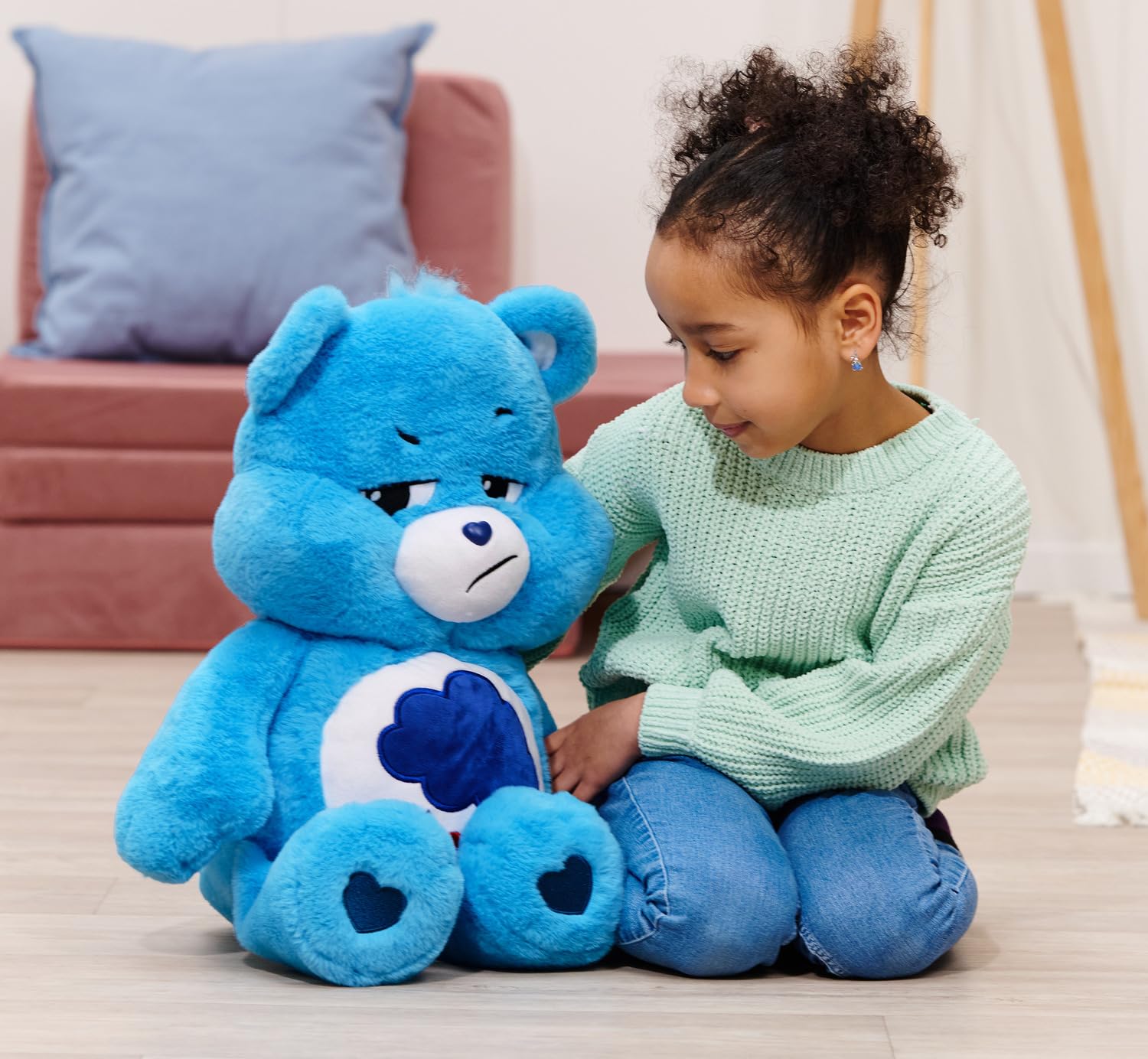 Simba - Care Bear Brontolorso, dimensioni 60cm, +0 mesi, blu con nuvoletta sul pancino 6305878023038