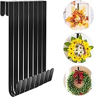 Ferraycle 8-Pack 15 Inch Over The Door Wreath Hangers - Heavy Duty Metal Hooks for Easter, Christmas Wreaths, Clothes, Towels & Coats