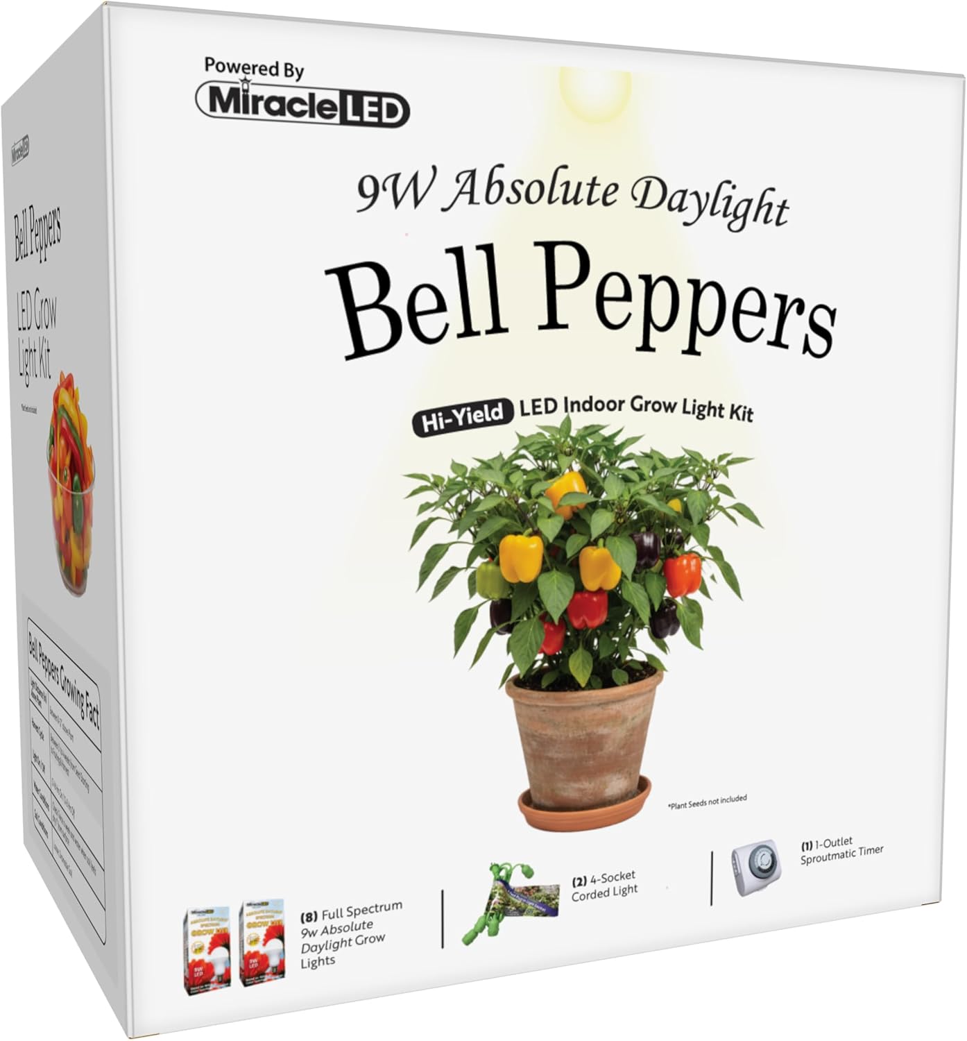 Miracle LED Bell Peppers Starter Grow Light Kit 4-Socket Full Spectrum (2- Pack)