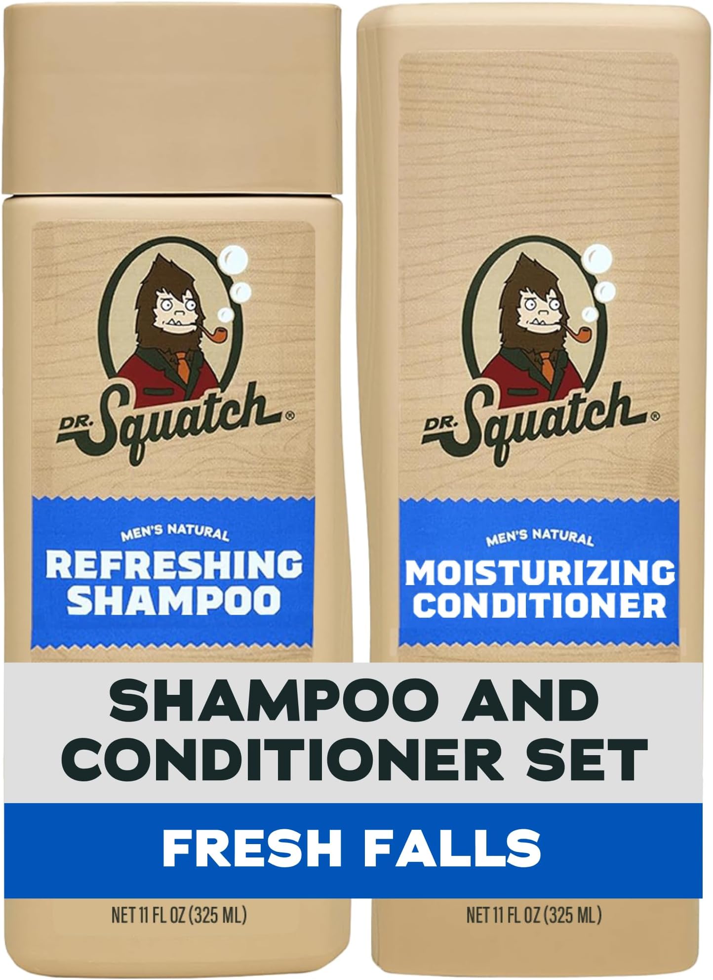 Fresh Falls Men's Shampoo + Conditioner Hair Bundle - Keeps Hair Looking Full, Healthy, Hydrated