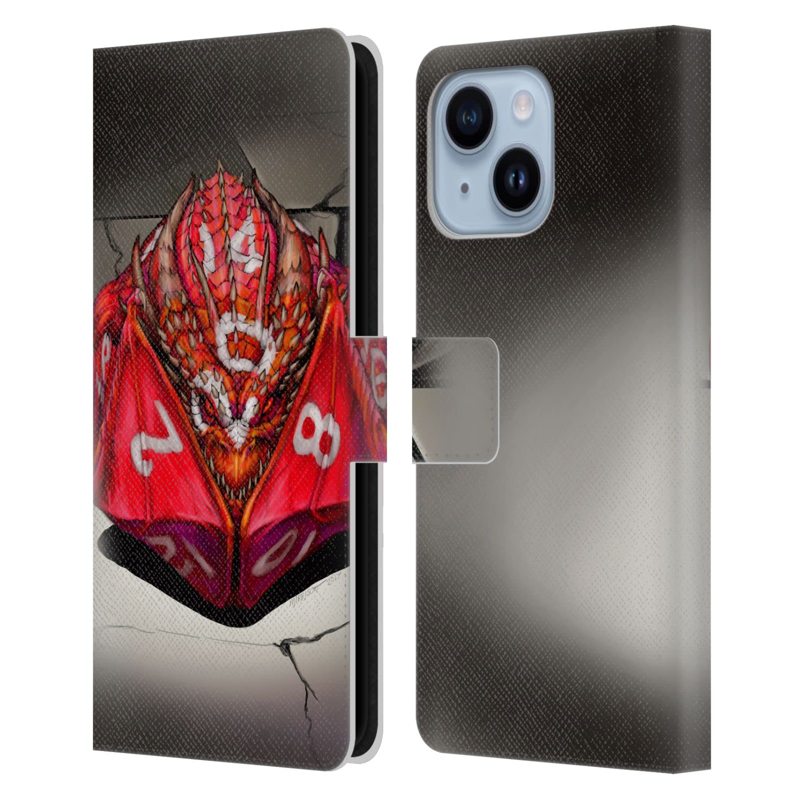 Dés de jeu rouges étui portefeuille iPhone 14 Plus Head Case Designs