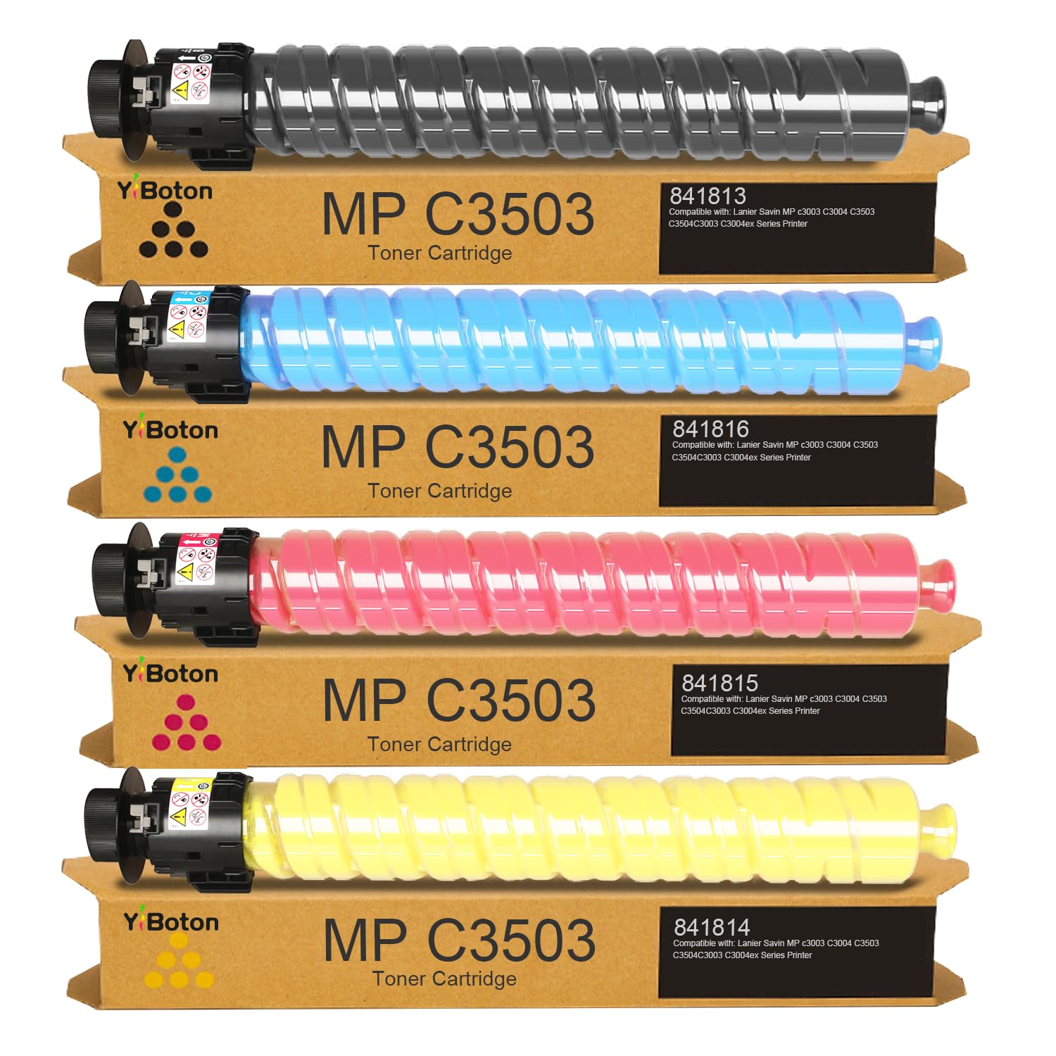 MP C3503 MP C3003 Toner Cartridge Compatible for Ricoh Lanier Savin MP C3003 C3004 C3503 C3504 C3003 C3004ex Series Printer 841813 841816 841815 841814 Black Cyan Magenta Yellow