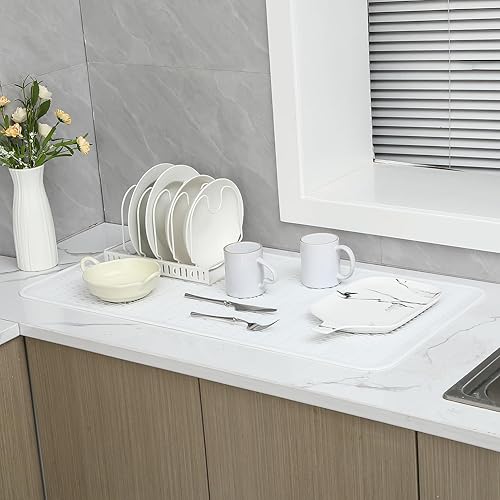 Miniatura 1232 de Tapete de silicona para secado de platos para múltiples usos, fácil de limpiar, ecológico, resistente al calor, tapete de silicona para encimera