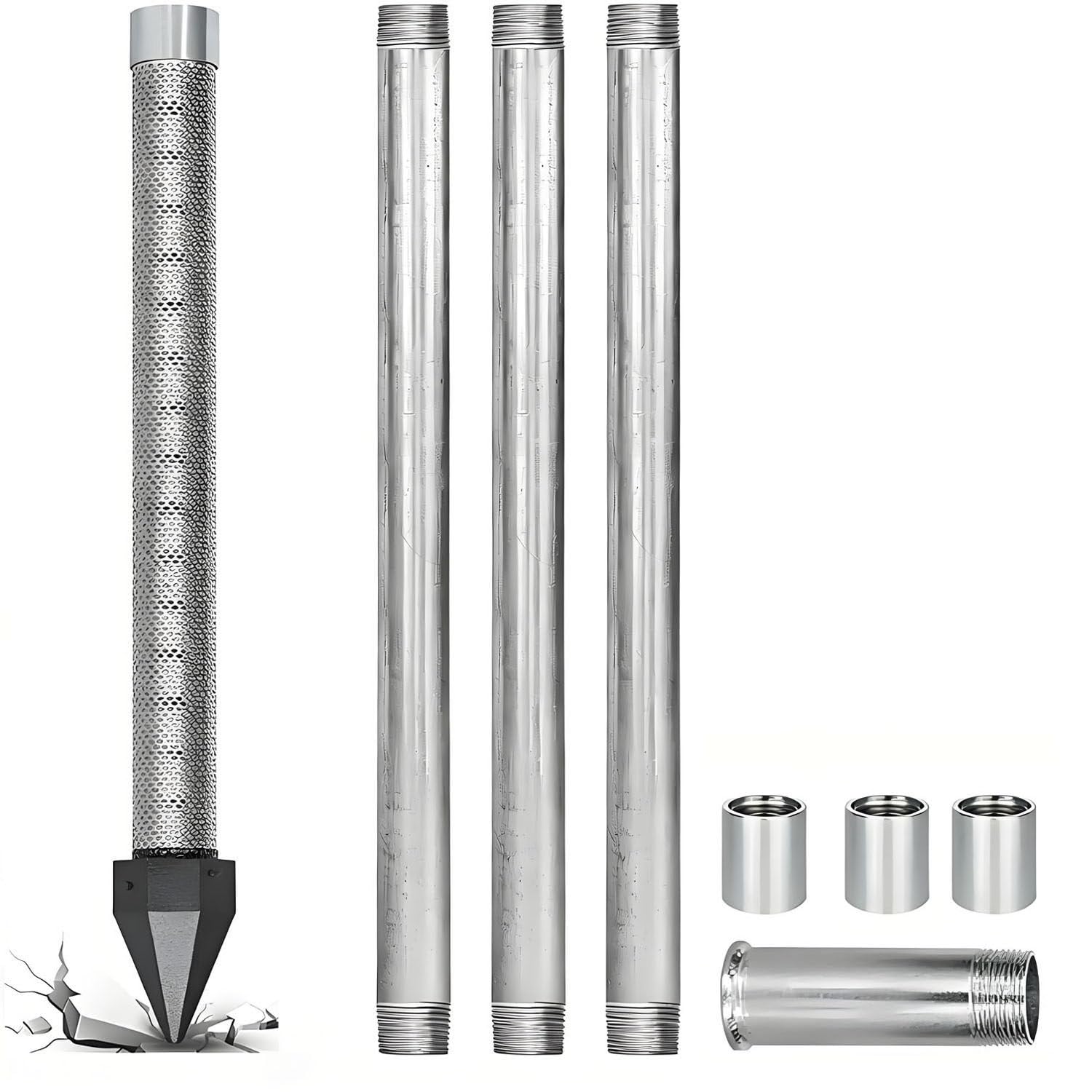 COAKUE 36" Heavy Duty Sandpoint Well Kit, Well Drive Point Kit 3+1Kit