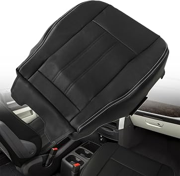NLQR Driver or Passenger Bottom Replacement Seat Cover Fit for Chrysler Town & Country 2011-2016 & Dodge Grand Caravan 2008-2020 - Custom Fit Microfiber Leather Black #XLX1