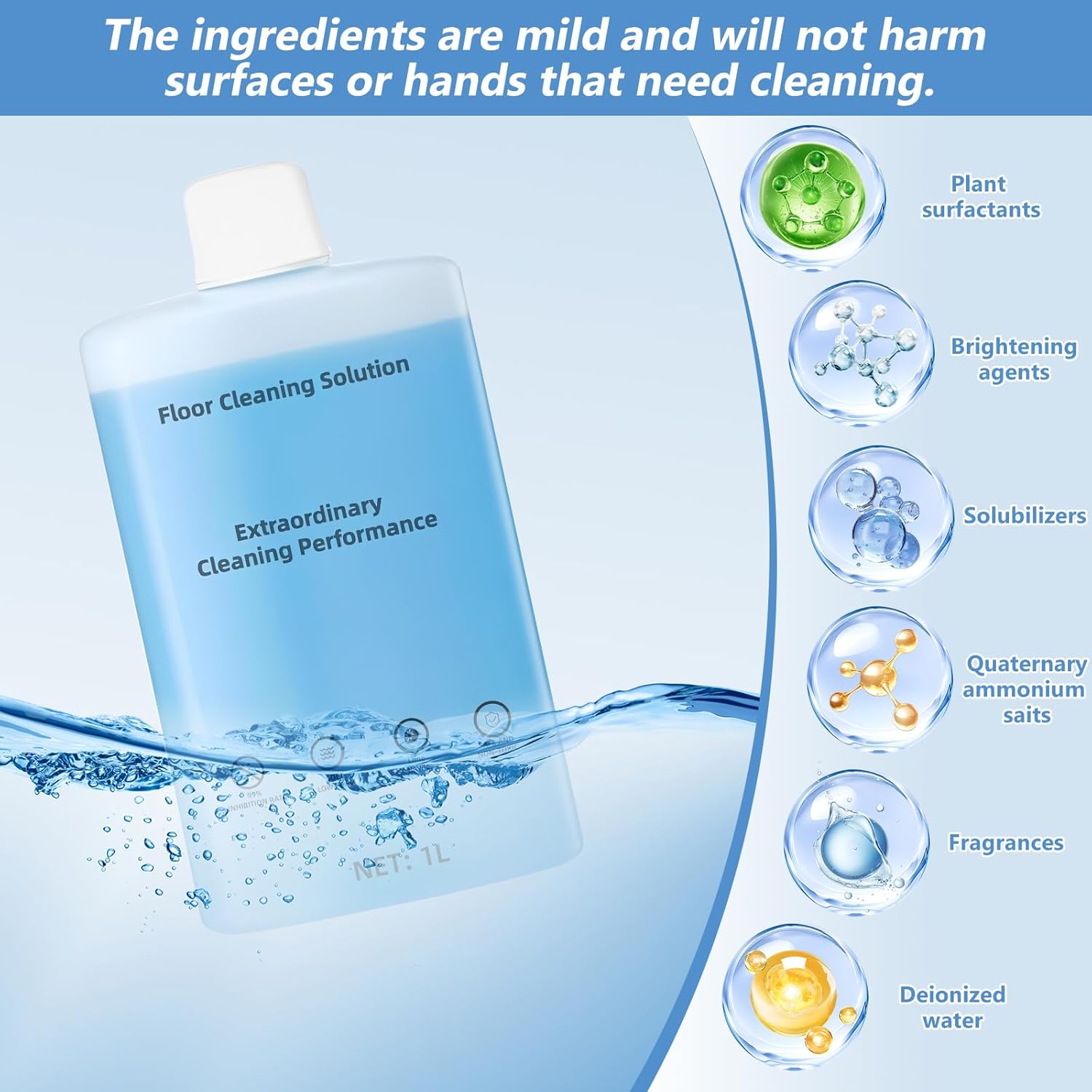 Floor Cleaning Solution Compatible With Roborock Robot Vacuum And Mop Cleaner， Deep Cleans For Multiple Hard Floors, for Robot & Wet Dry Vacuums Mopping Floor Cleaners Solution , 33.8 Fl. OZ(2 Bottle)