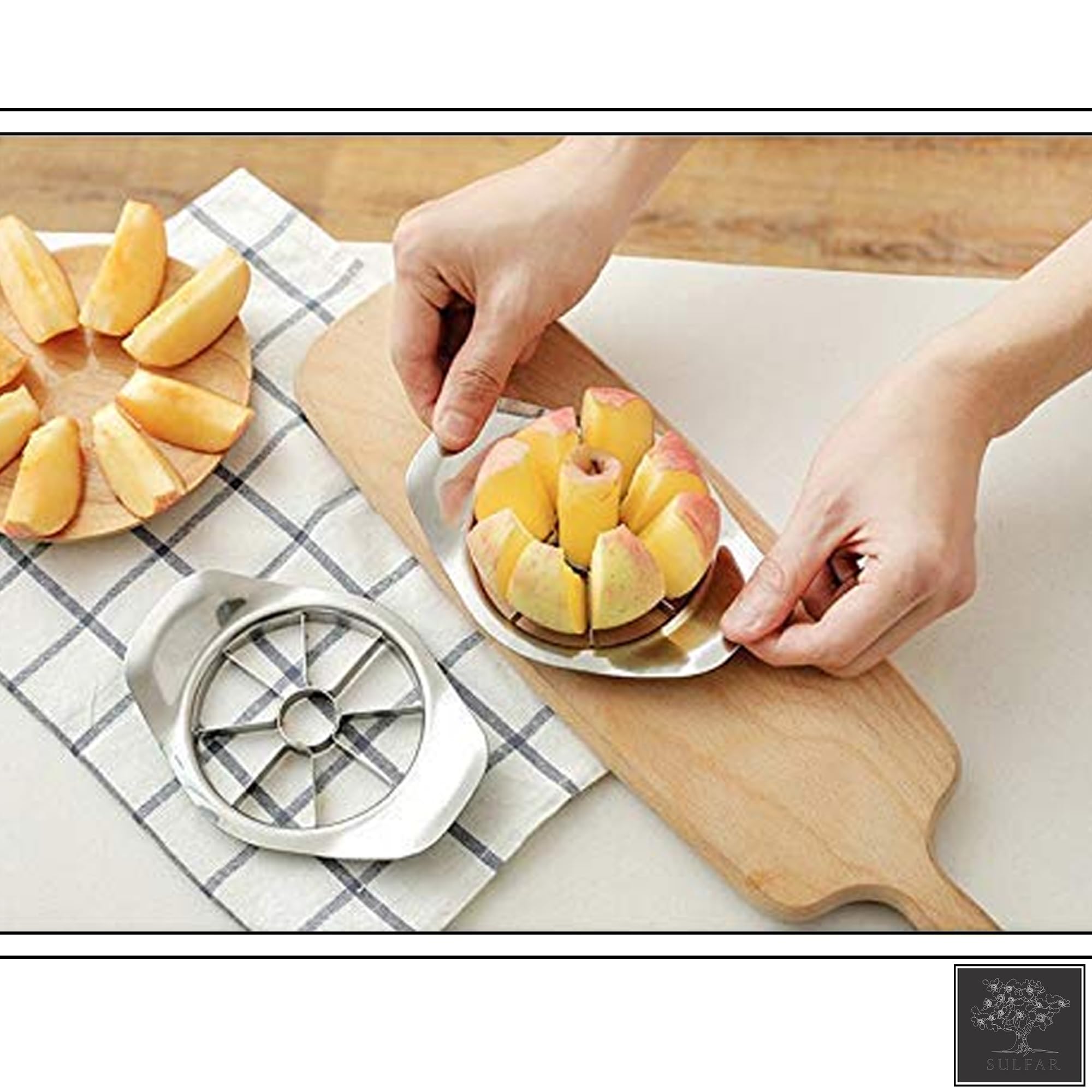 Sulfar Combo of Cheese Grater, 2 in 1 Egg Cutter, Stainless Steel Apple Cutter 2